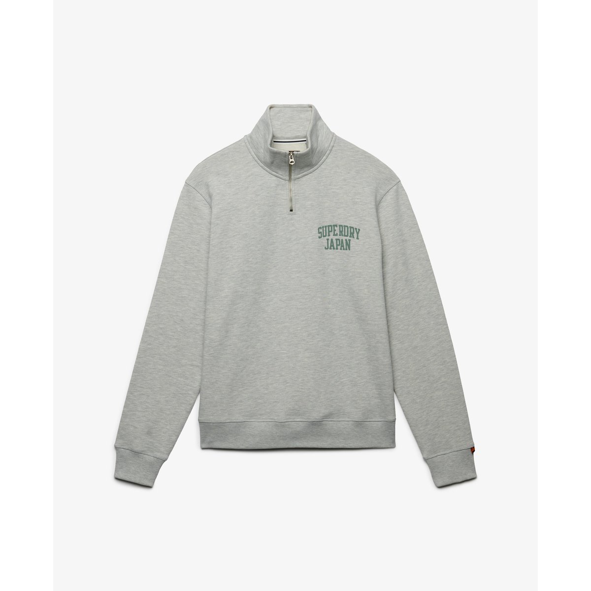 Sweatshirt Demi-Zip Athletic Essentials gris chiné cadet, SUPERDRY