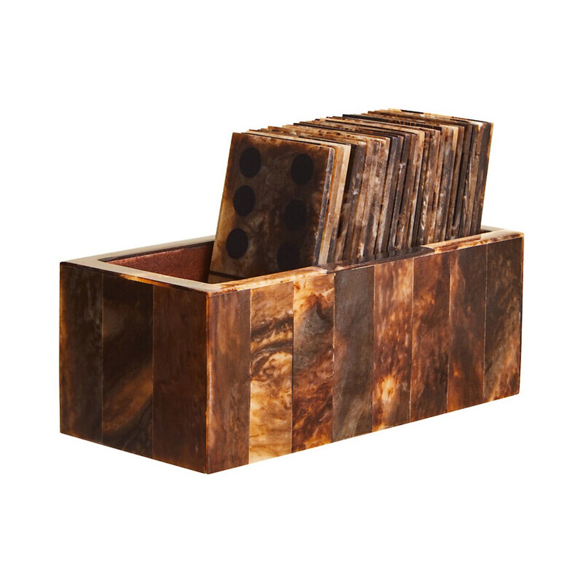 Decorative Domino Set in Brown/Black Finish brown              , ÉDITÉ