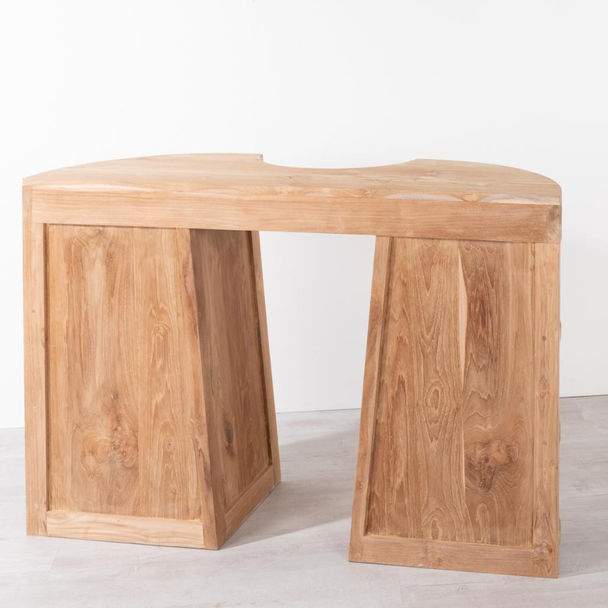 Meuble + vasque en teck rectangle 120cm FLORENCE crème, WANDA COLLECTION