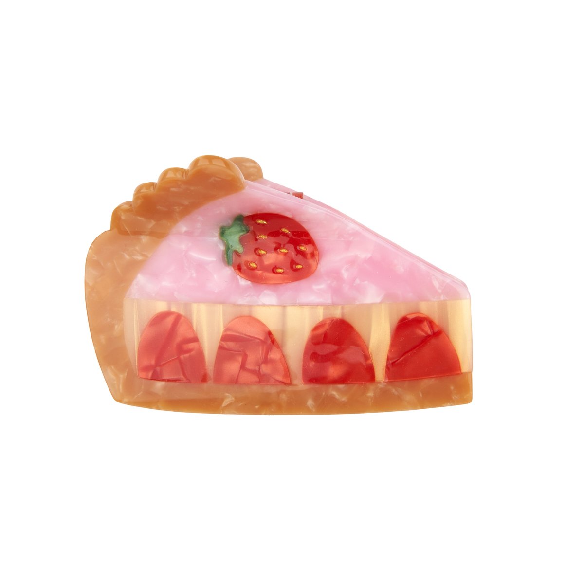Pince à cheveux TARTE AUX FRAISES rose et rouge, COUCOU SUZETTE