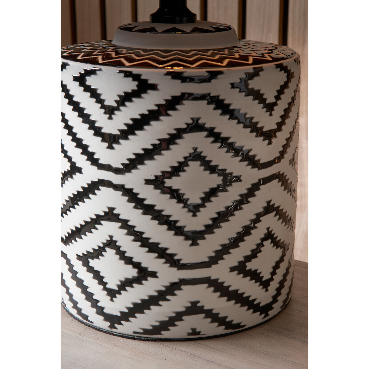 Chiara Ceramic Table Lamp Base black/white, SO'HOME