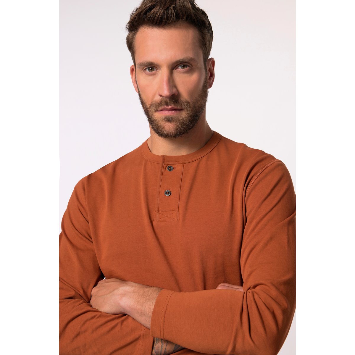 Henley, manches longues, esprit vintage terre, JP1880