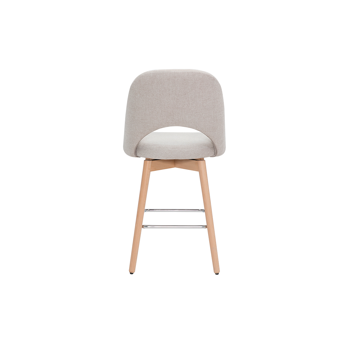 Tabourets de bar scandinaves en tissu velours côtelé vert kaki et hévéa massif 65 cm (lot de 2) COSETTE beige, MILIBOO