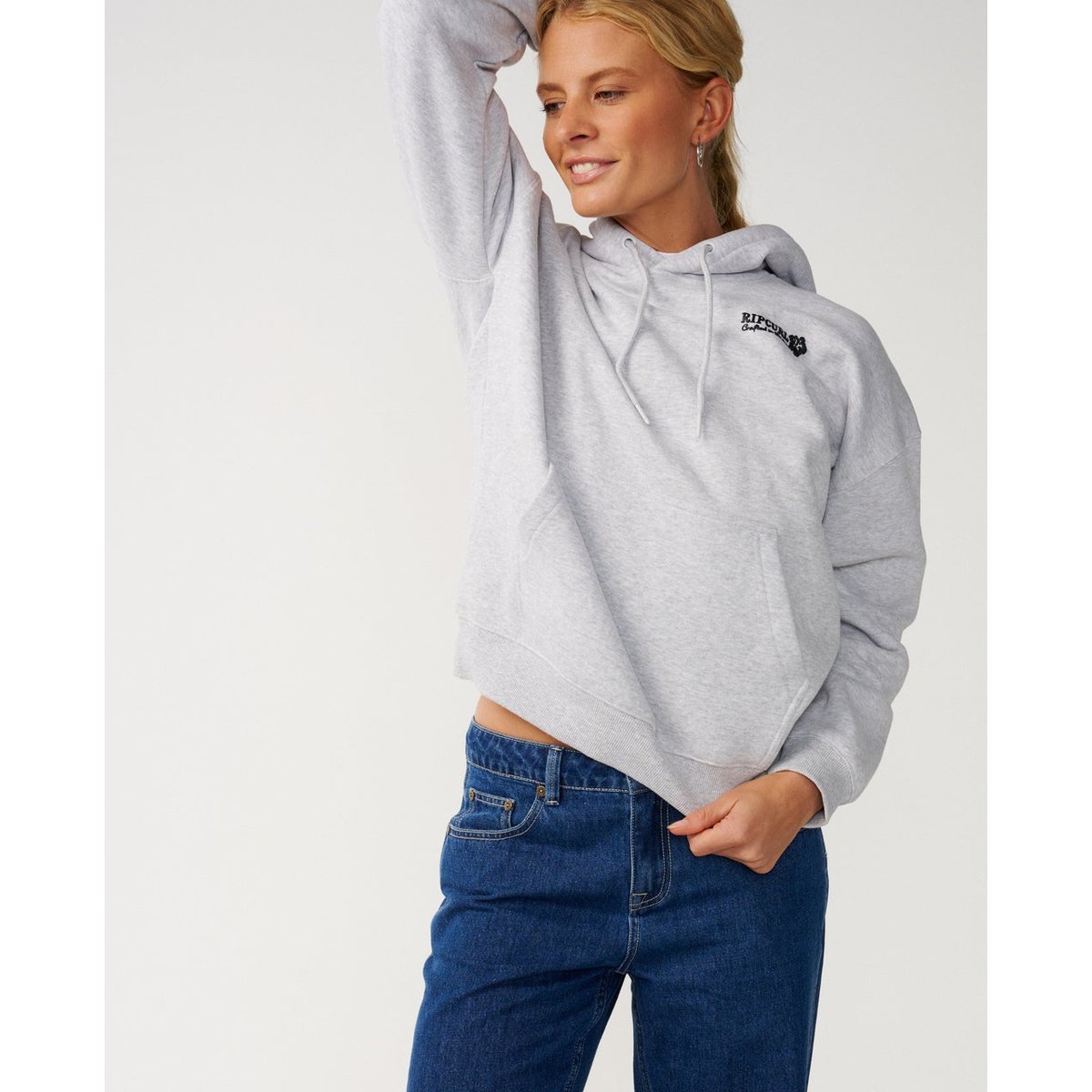 Sweat à capuche SURF PUFF grey marle/black, RIP CURL
