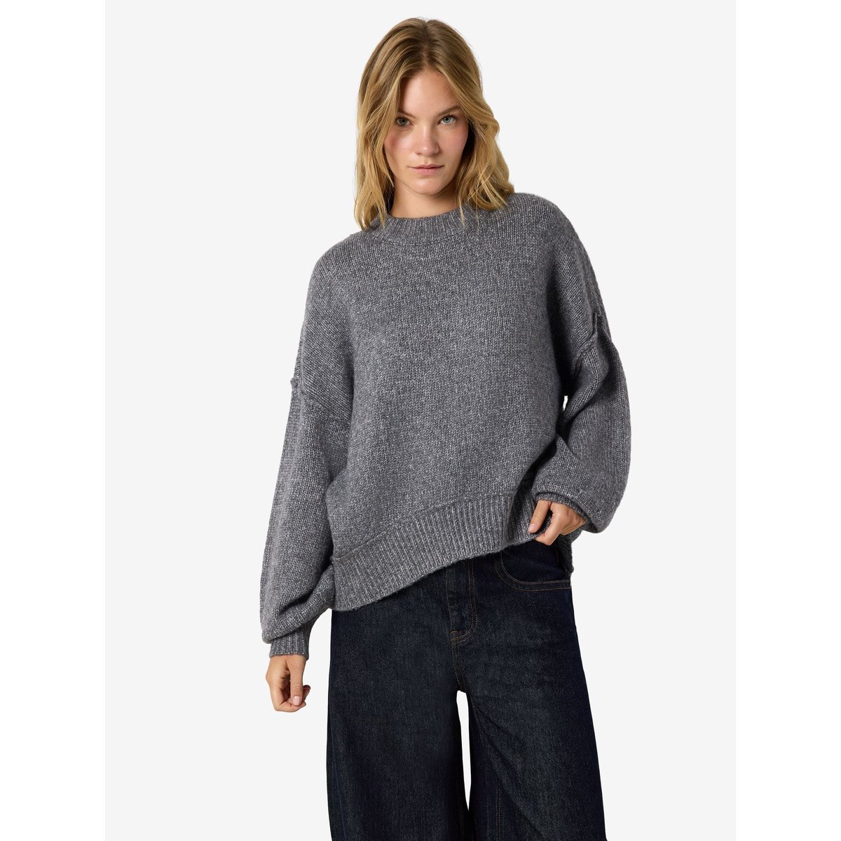 Pull En Maille gris - dark grey melange1, NOISY MAY