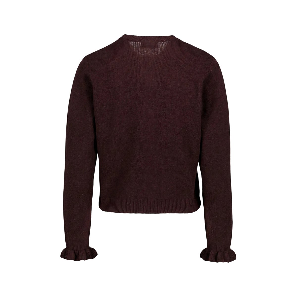Cardigan en maille à ruches dark brown melange, ZERO
