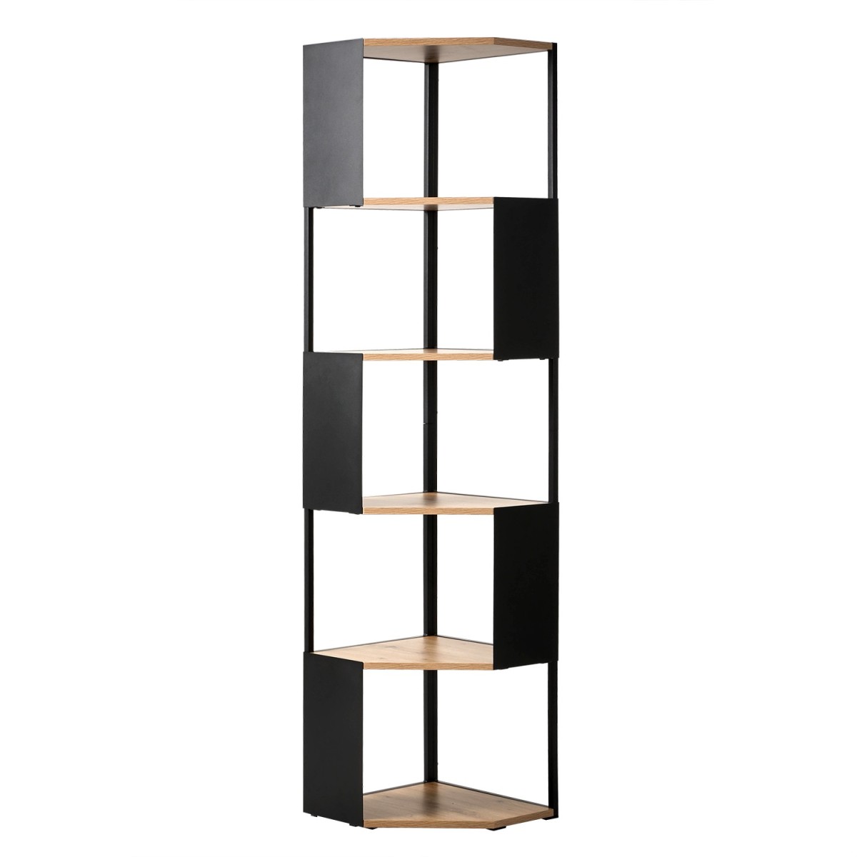 Etagère d'angle 5 niveaux EKLO bois clair, CALICOSY