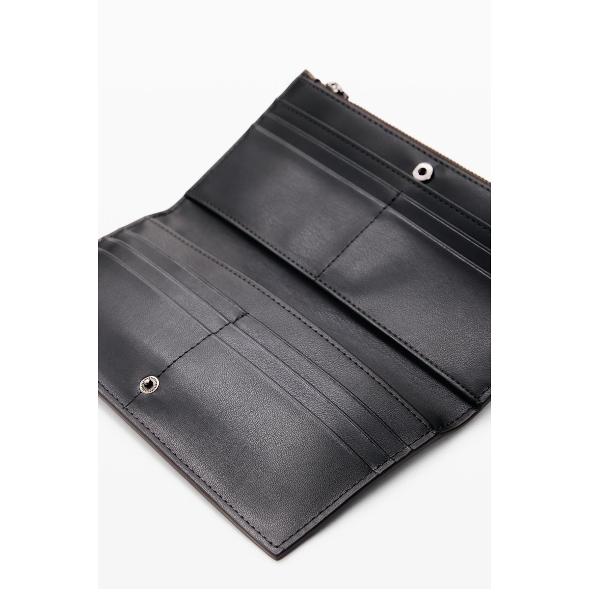 Grand portefeuille brodé marron, DESIGUAL