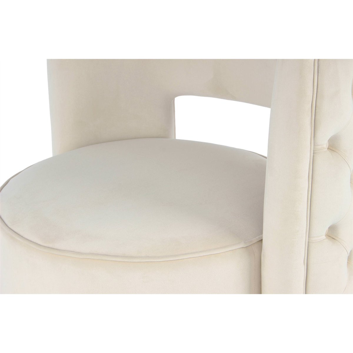 Fauteuil pivotant en velours rond crème et or doré, ARTE ESPINA