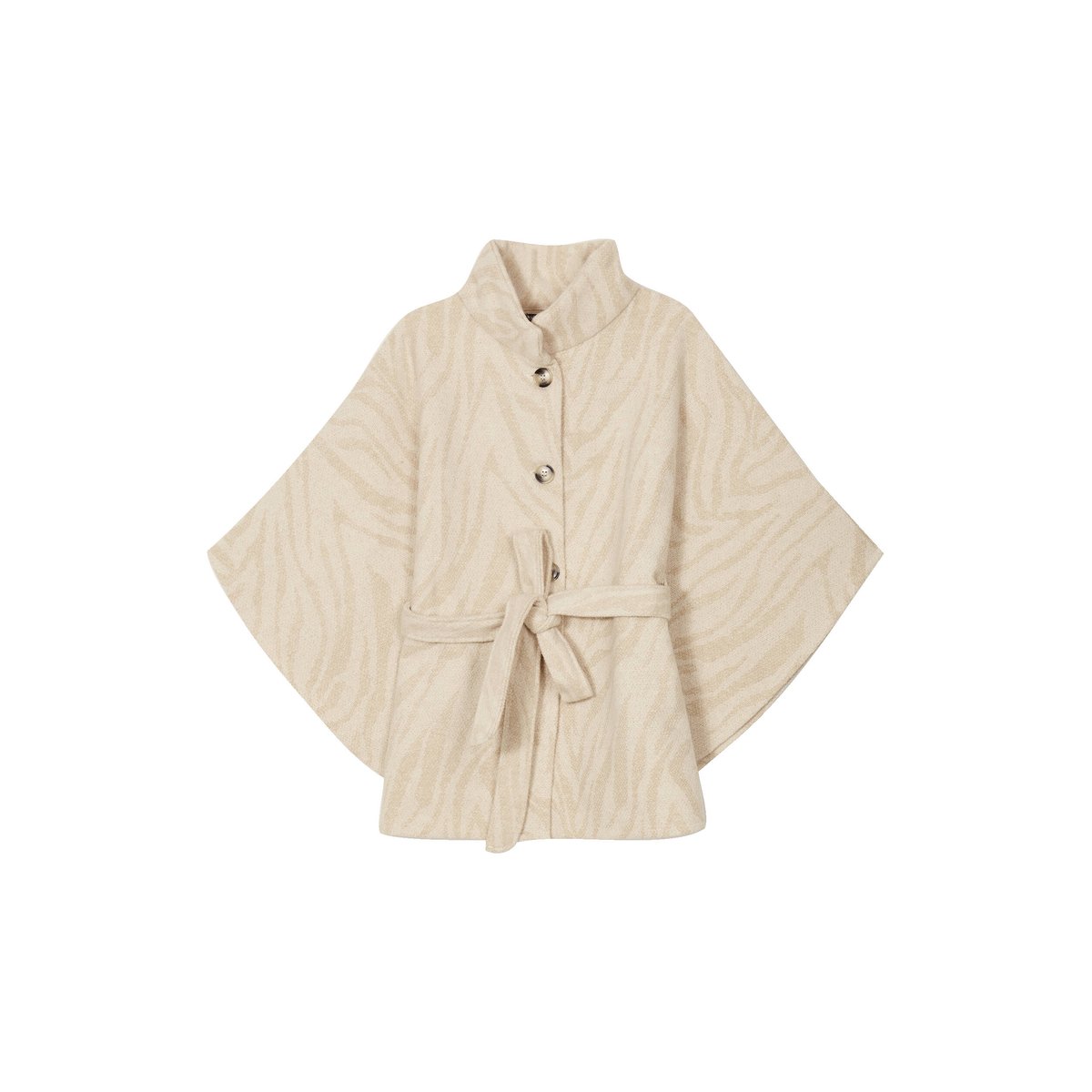 Cape boutonnée et ceinturée beige, BREAL