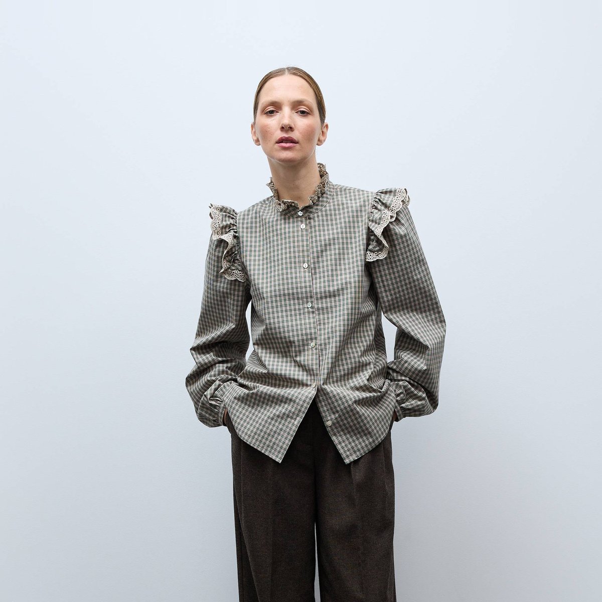Pantalon large en tweed pudding, MONOPRIX