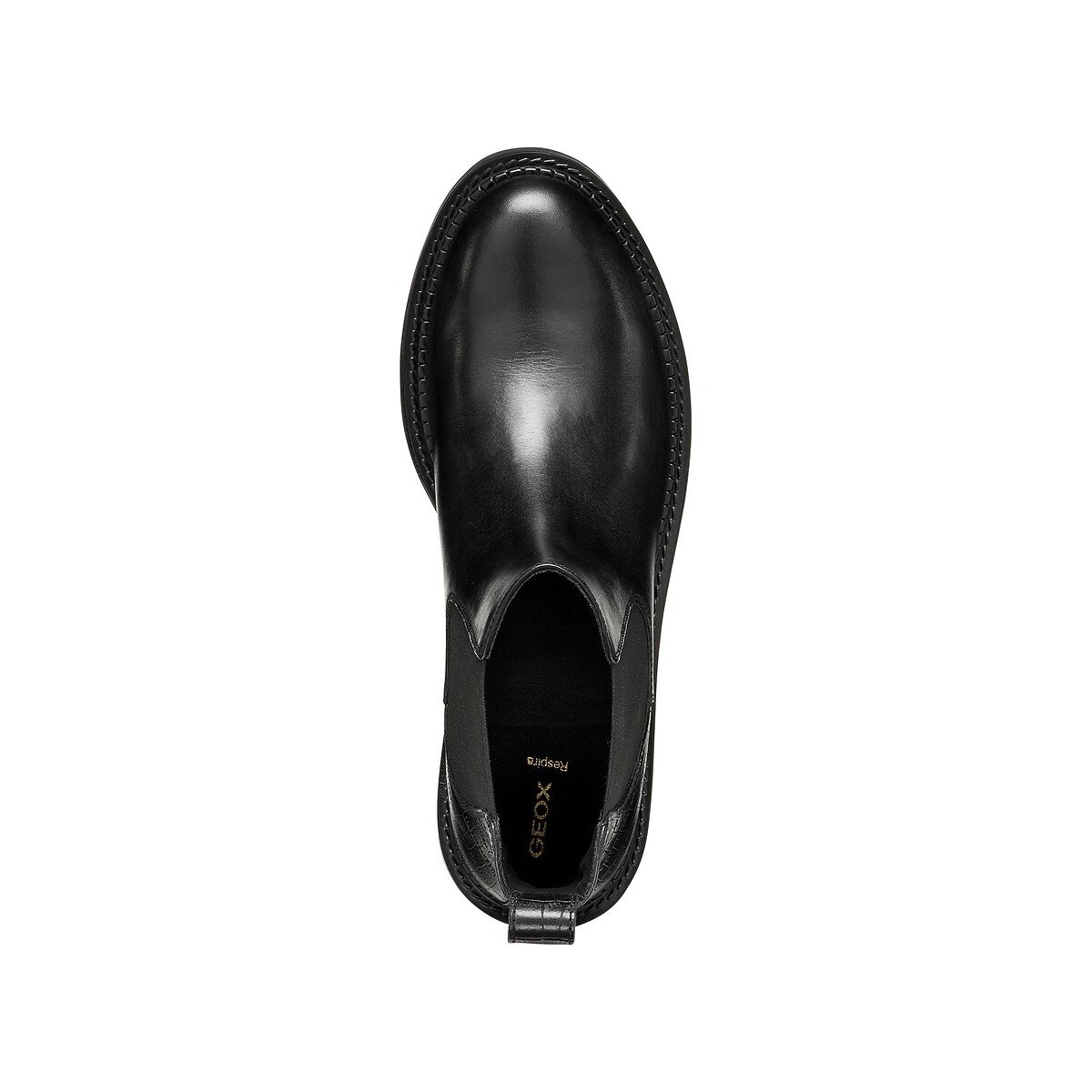 Chelsea-Stiefeletten aus Leder, SERILDA schwarz, GEOX