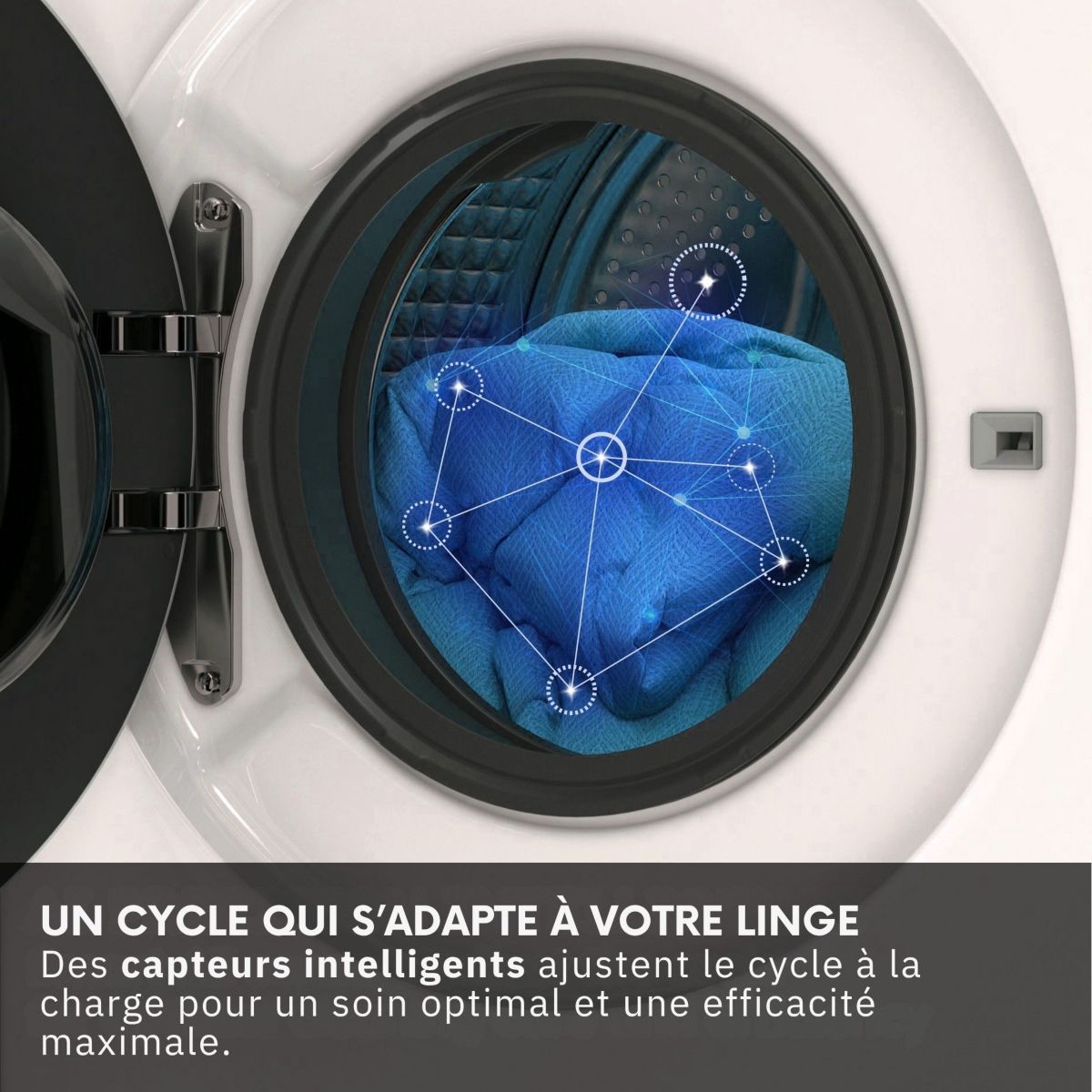 Lave linge compact HW50-BP12307U1-S - 5 kg - 1200 tr/min - Classe A - Moteur induction - Connecté blanc, HAIER