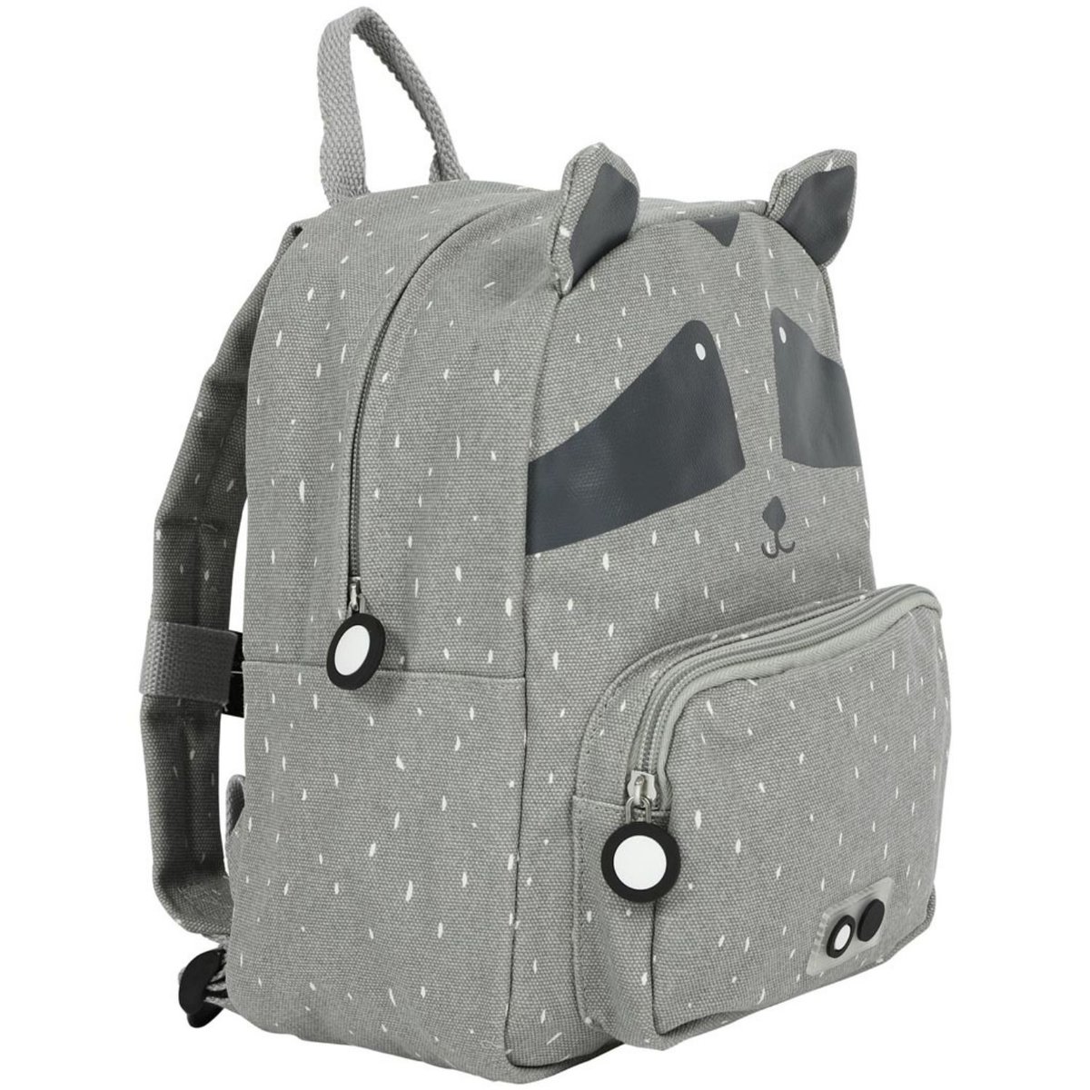 Sac à dos enfant gris, blanc, noir, TRIXIE