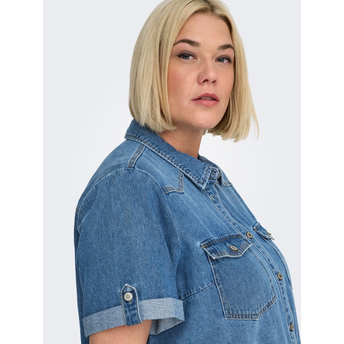 Robe En Denim medium blue denim, ONLY CARMAKOMA