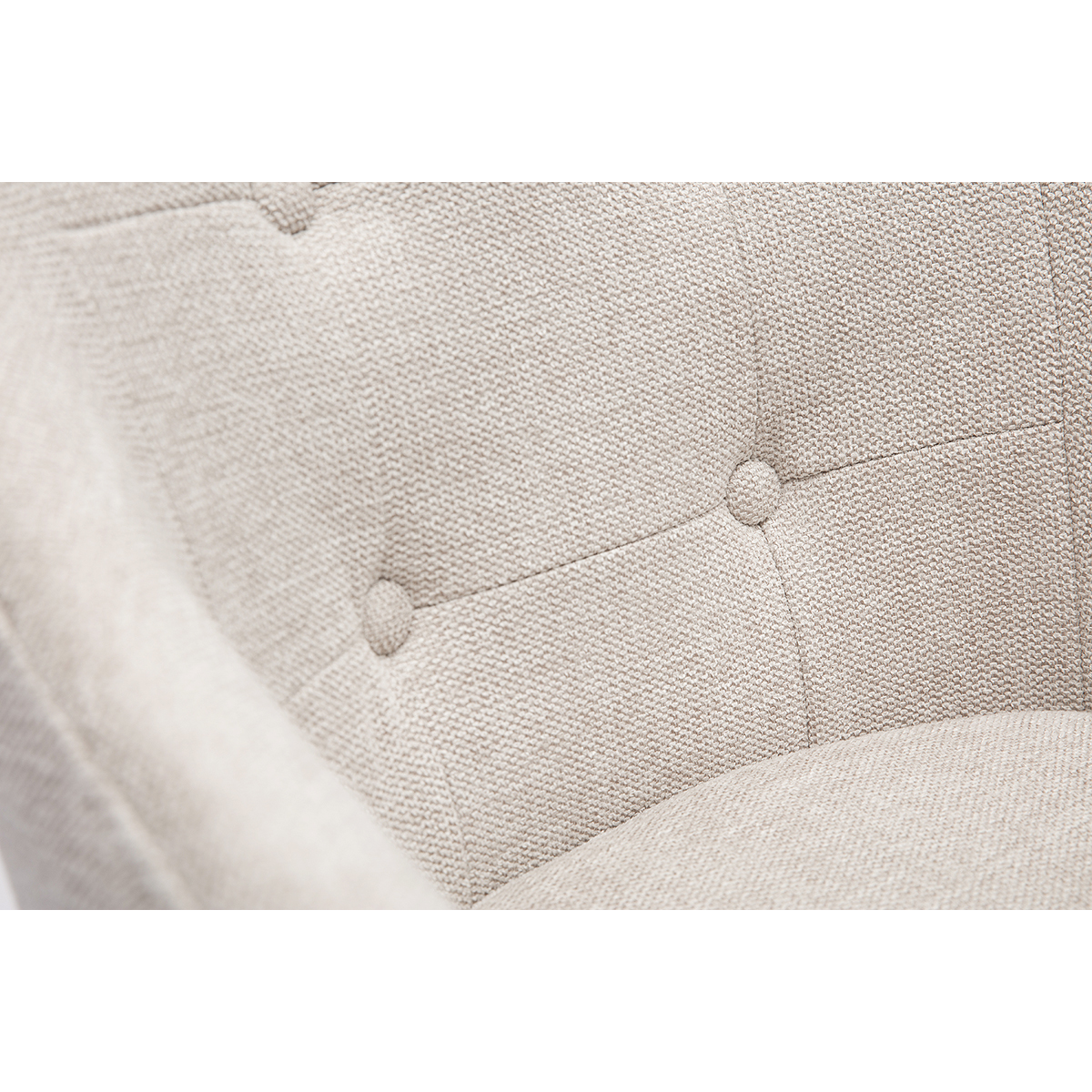 Chaise de bureau capitonnée à roulettes en tissu effet velours texturé beige et métal noir BALTIK beige, MILIBOO