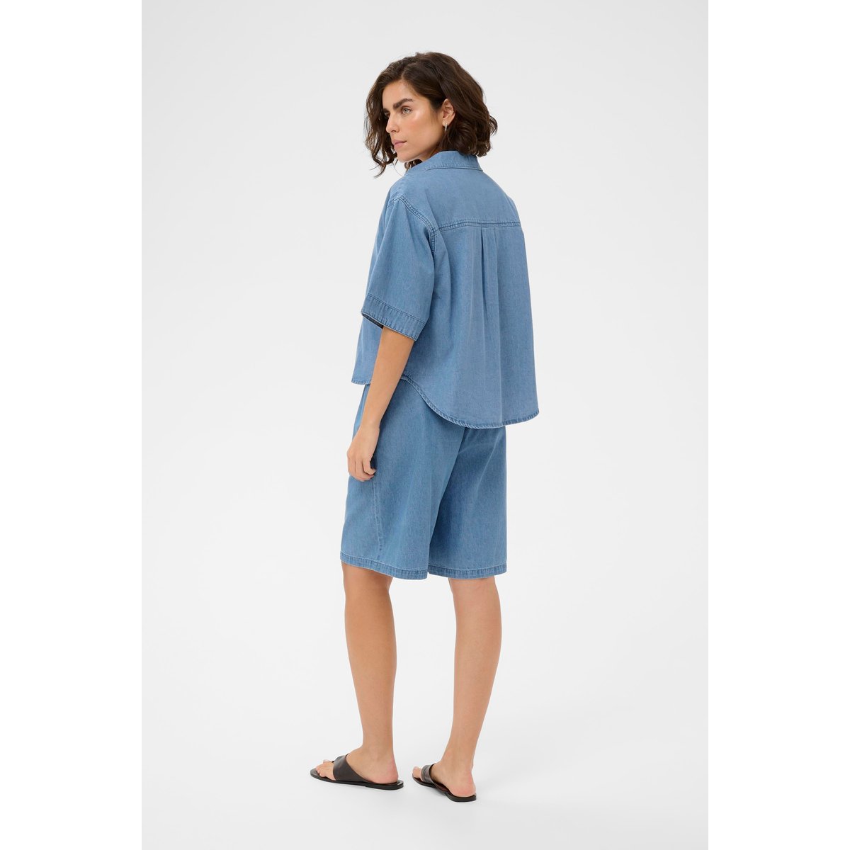 Chemise à manches courtes bleu medium blue chambray, KAFFE