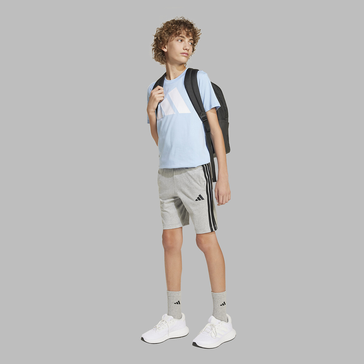 Short 7/8-15/16 ans gris/noir, ADIDAS SPORTSWEAR