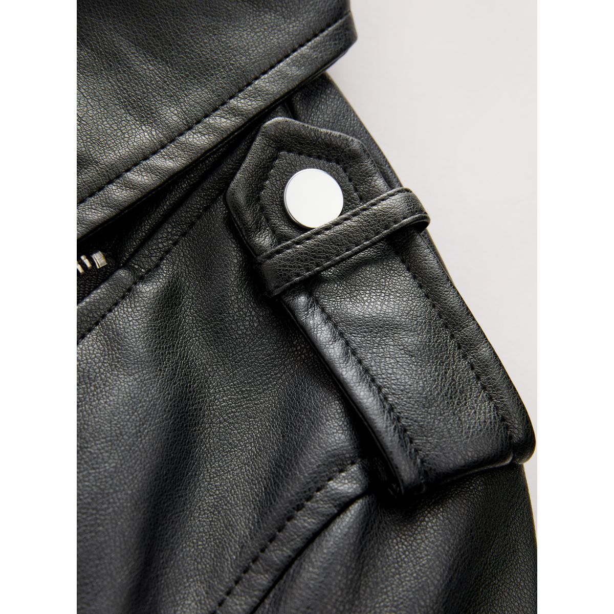 Veste motard en simili cuir noir, NEXT