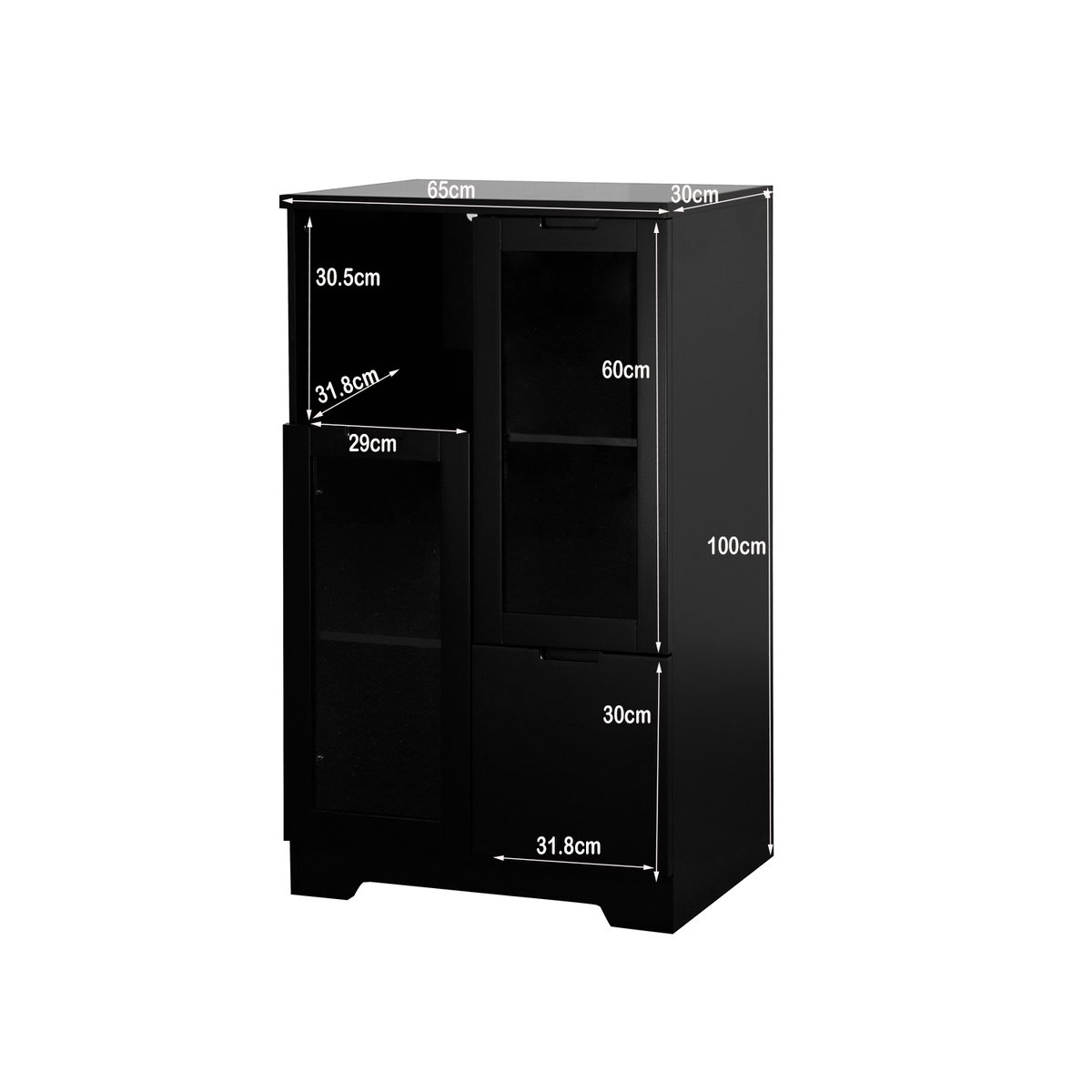 Armoire de rangement, BROOKLYN noir, MEUBLES COSY