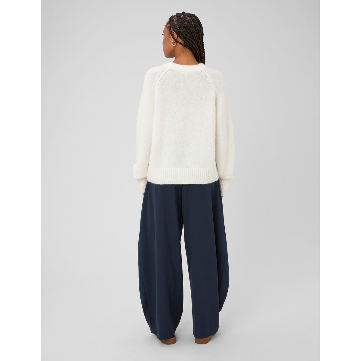 Pull col rond premium blanc écru, BZB