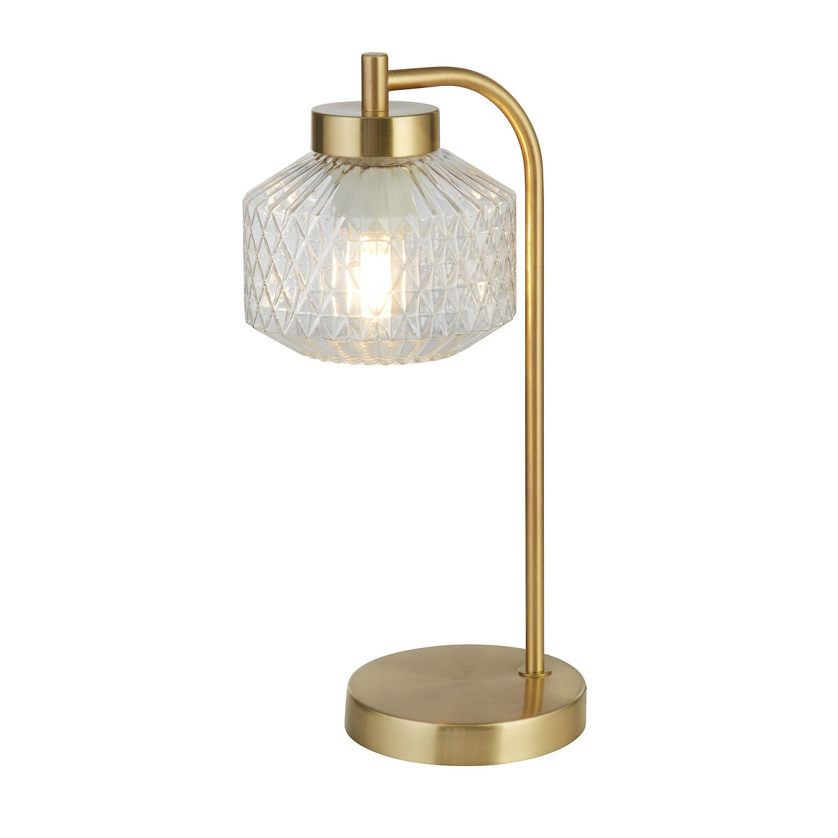 Lancaster Textured Glass Table Lamp in Satin Brass aged brass, ÉDITÉ