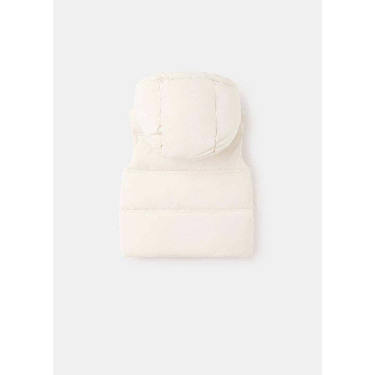 Gilet matelassé à capuche blanc cassé, MANGO BABY