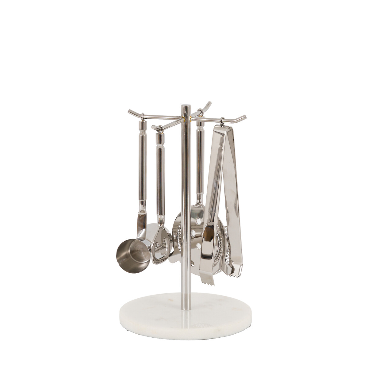 Stainless Steel and Marble Bar Tool Set silver-coloured, ÉDITÉ