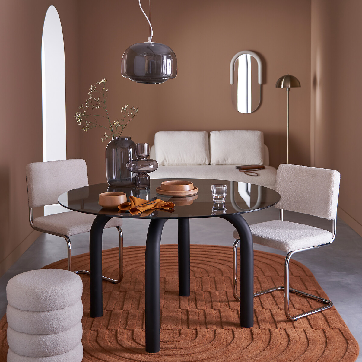 Tapis ovale en laine, Malko caramel, LA REDOUTE INTERIEURS
