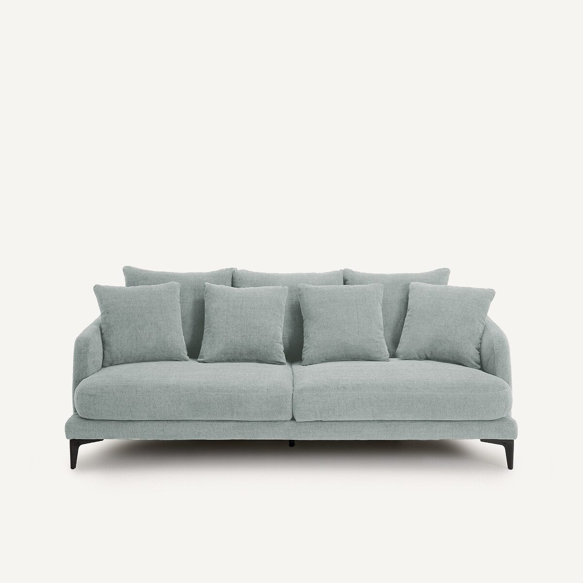 Canapé 3 ou 4 places en polyester natté, MODERNISTE aquamarine, EMMANUEL GALLINA X AM.PM