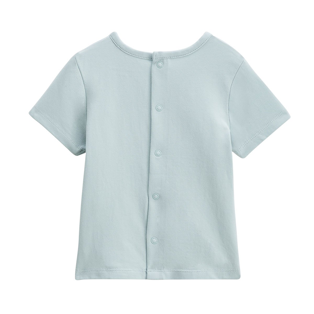 Ensemble bébé t-shirt et short en gaze de coton Elio bleu, PETIT BEGUIN