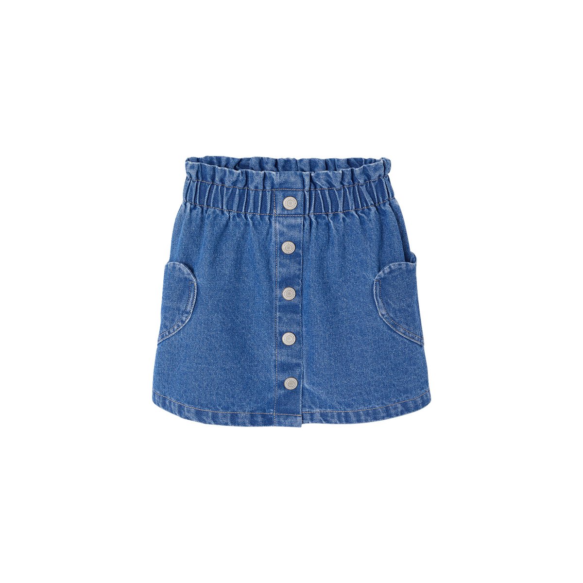 Jupe en jean poches coeur denim brut, VERTBAUDET