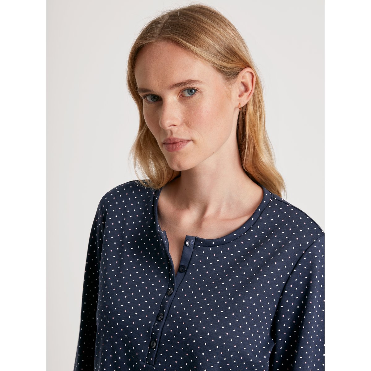 Pyjama manches longues Coton MIDNIGHT DREAMS bleu paon, CALIDA