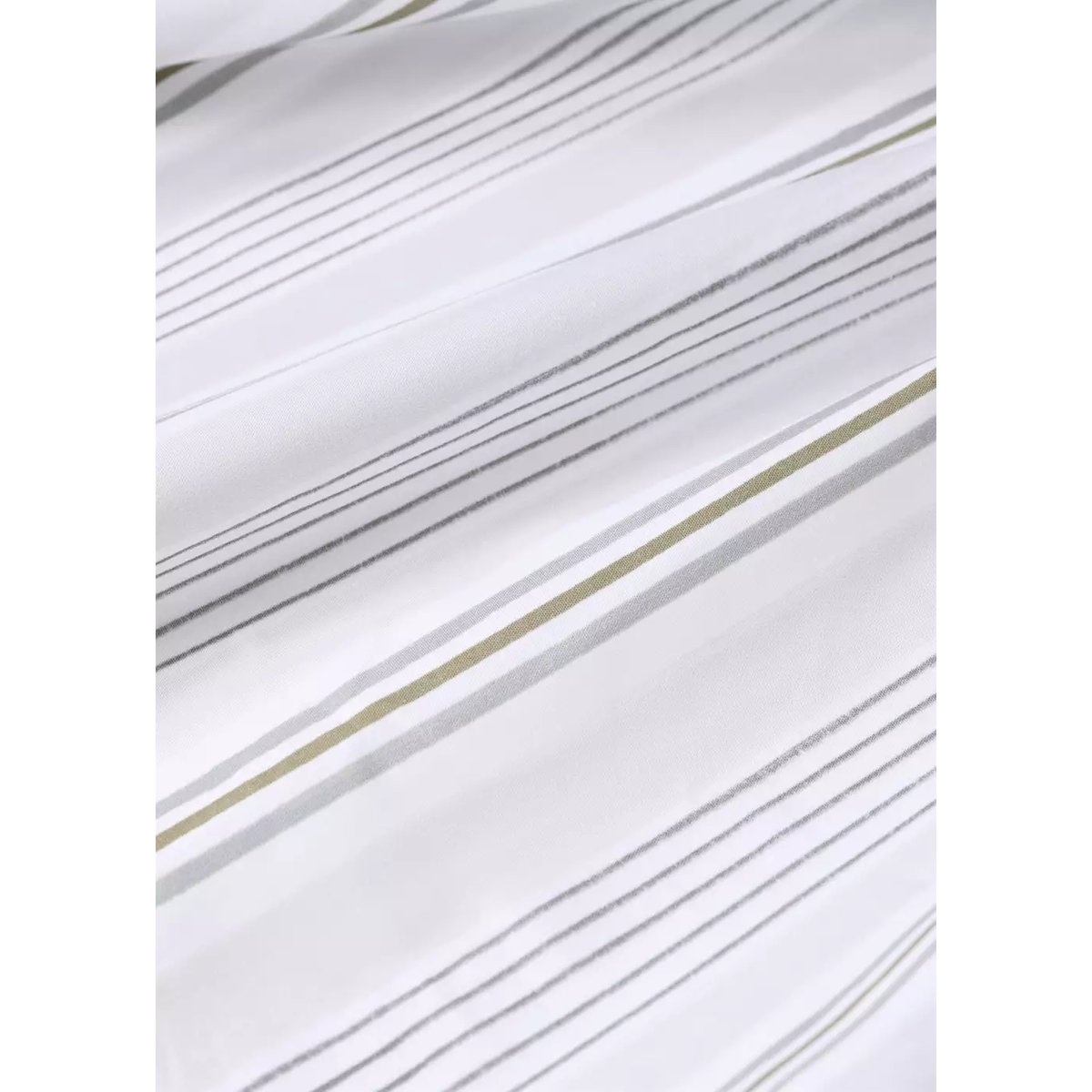 Drap-housse berceau percale de coton imprimé rayures gris, MANGO HOME