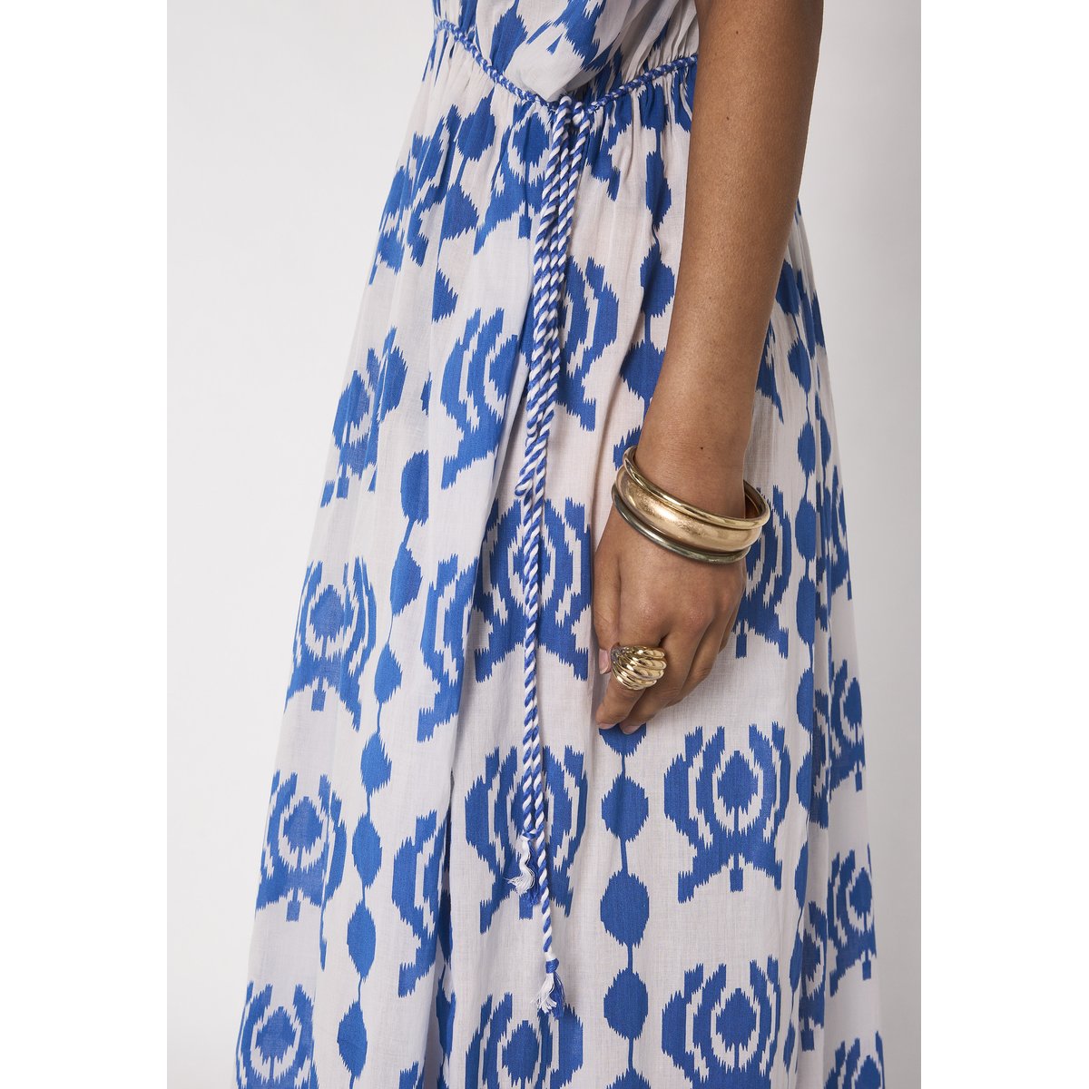 Robe droite imprimée en coton PROMESSE bleu roi, Maison 123