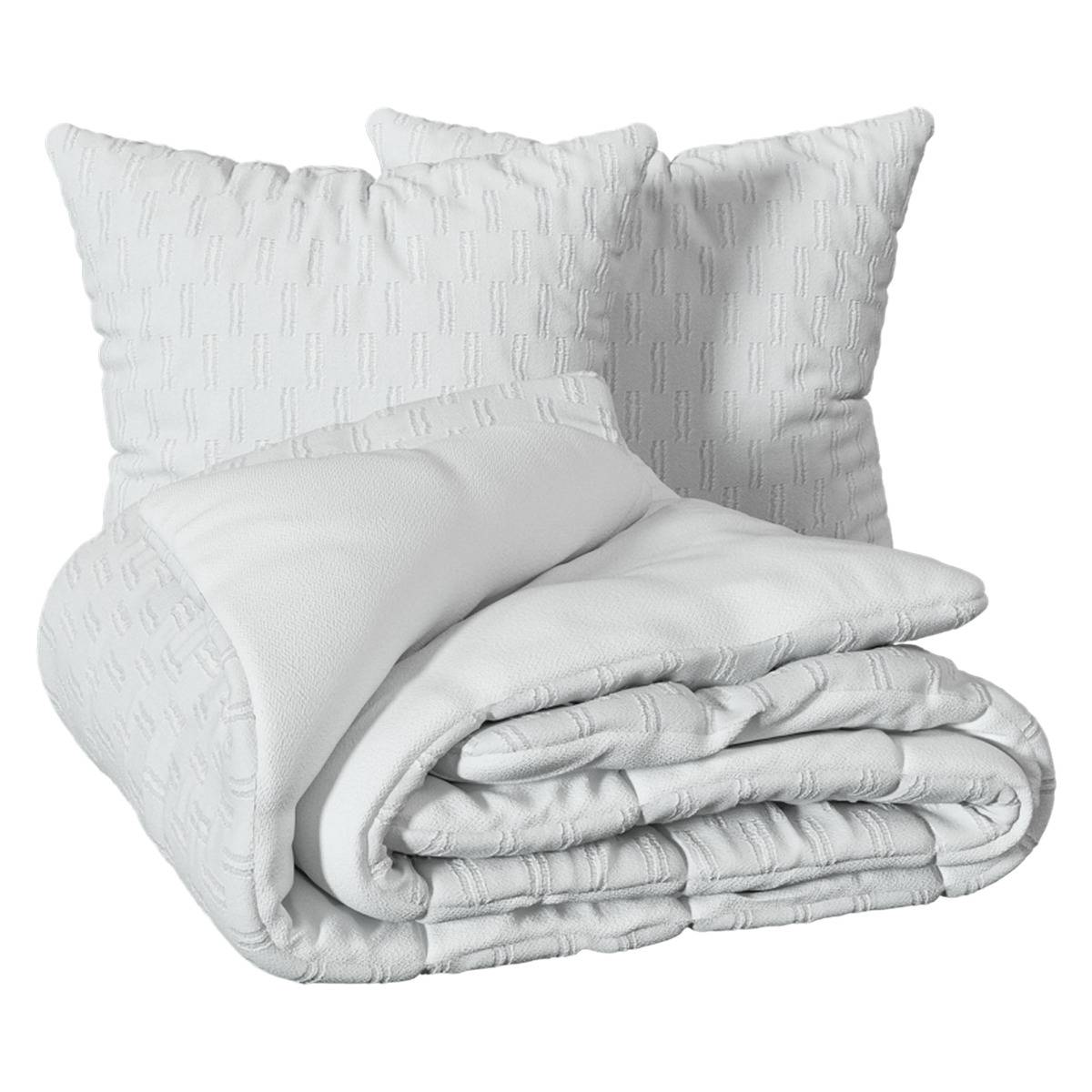 Parure de lit en jacquard EDIE blanc, ATMOSPHERA