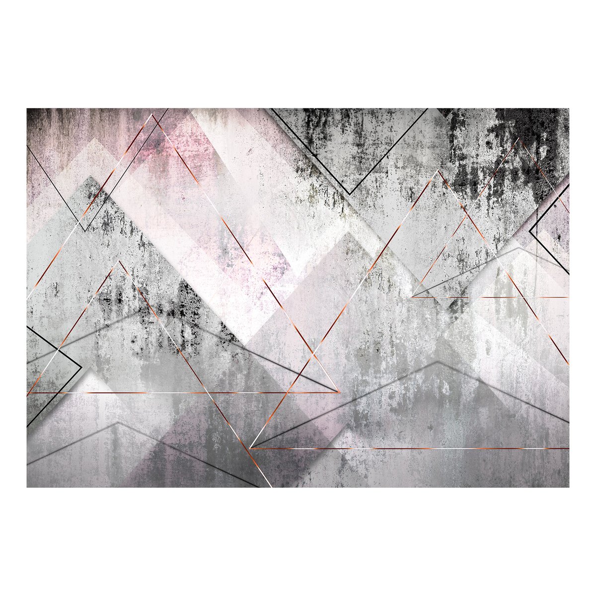Papier peint intissé panoramique Triangular Perspective rose, EDEN