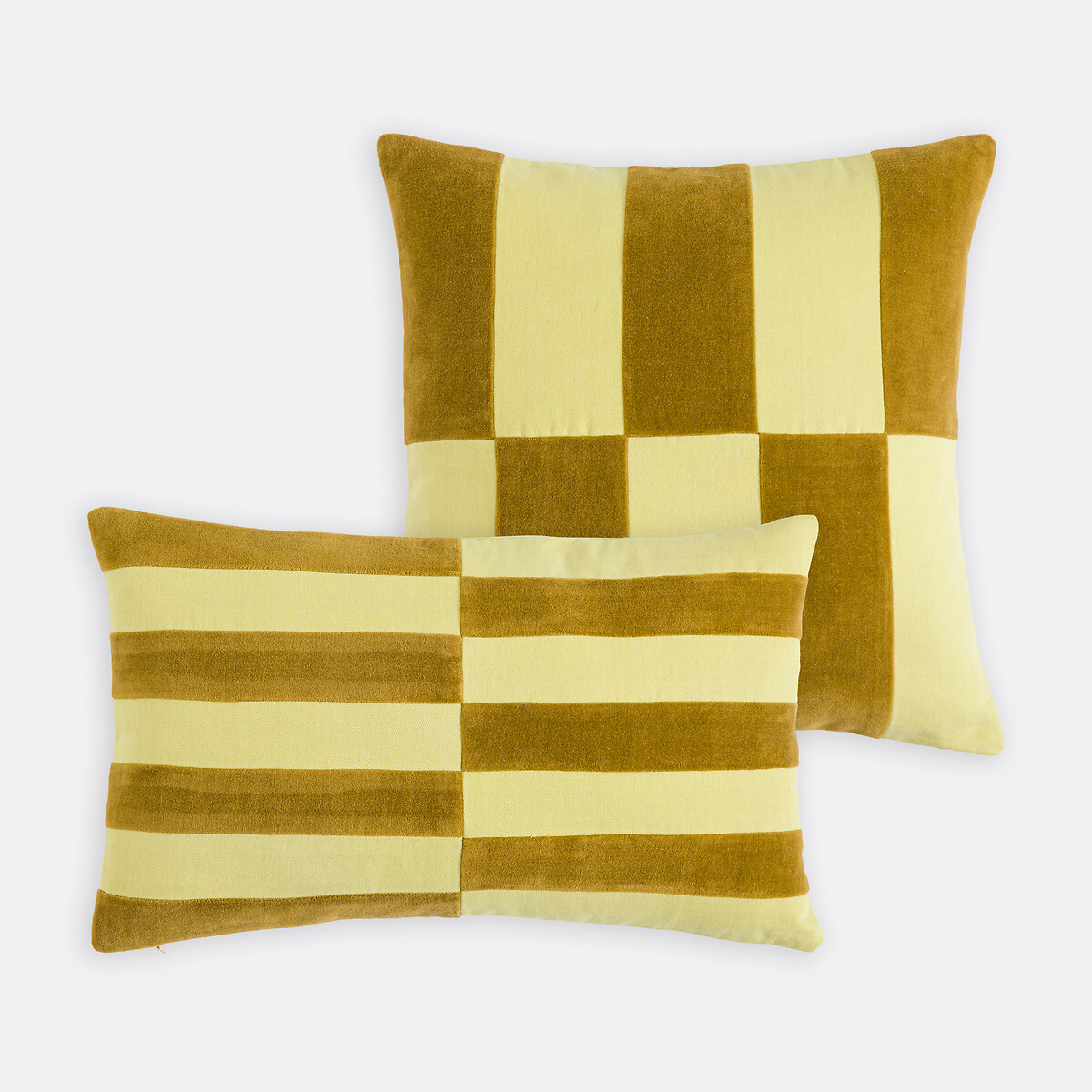 Tabaka Velour Cushion Cover absinthe yellow, LA REDOUTE INTERIEURS