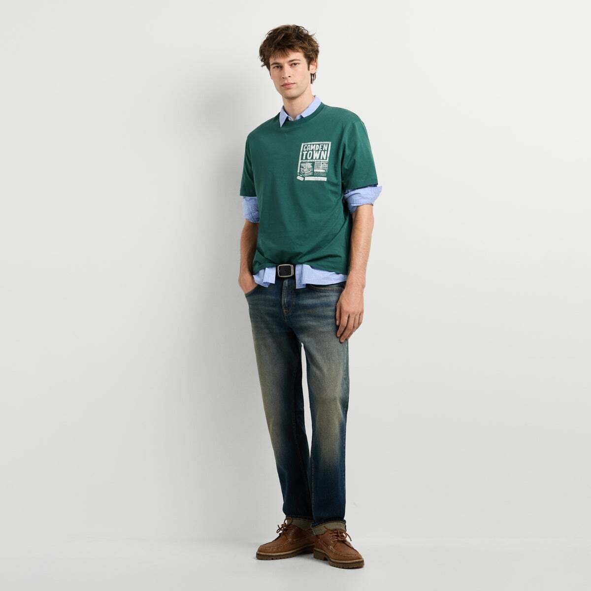 T-Shirt Coupe Regular Avec Imprimé Graphique richmond green, PEPE JEANS