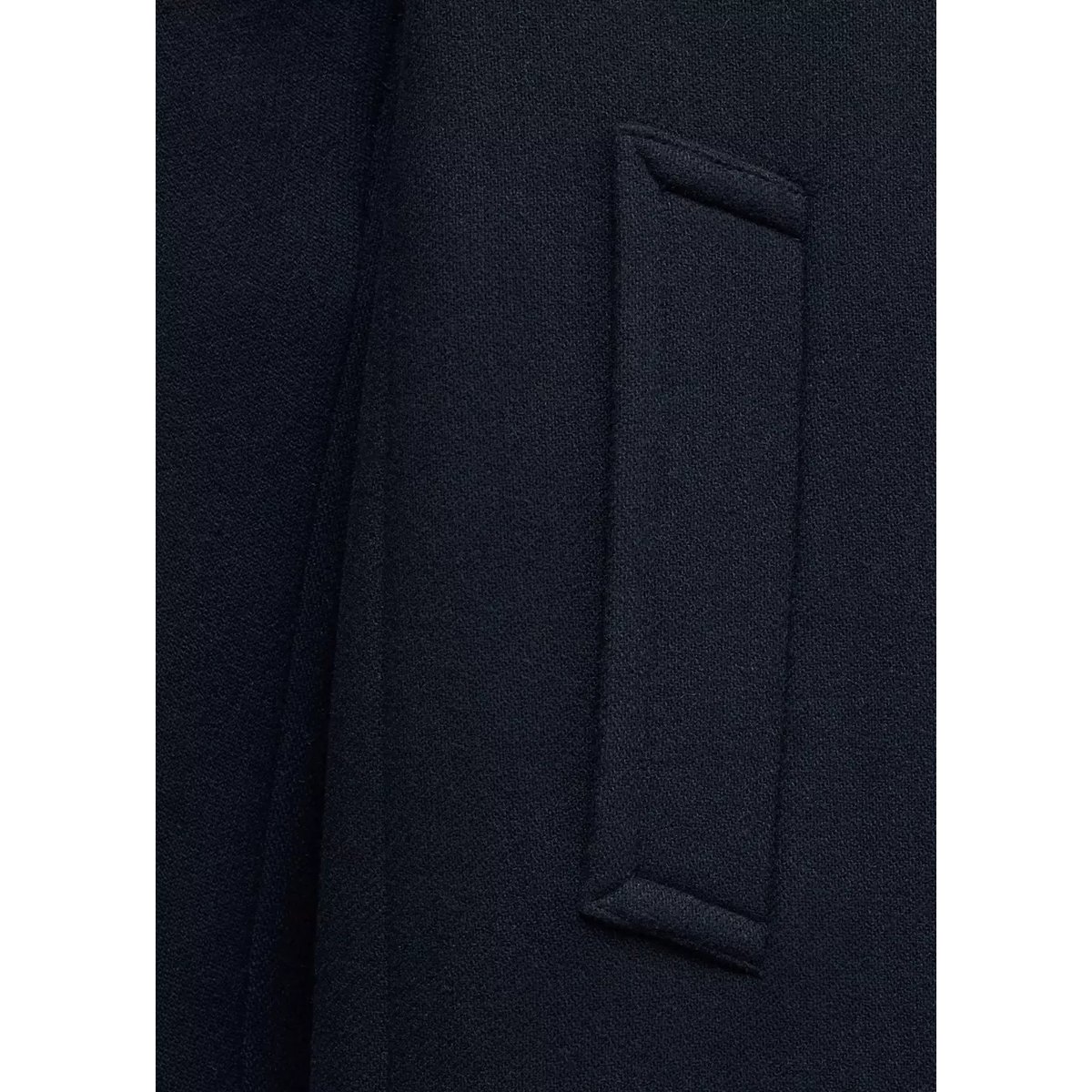 Double-breasted virgin wool coat bleu marine foncé, MANGO