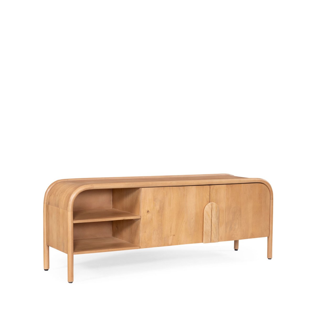Meuble TV 2 portes en bois massif L150cm- BALI bois clair, DRAWER