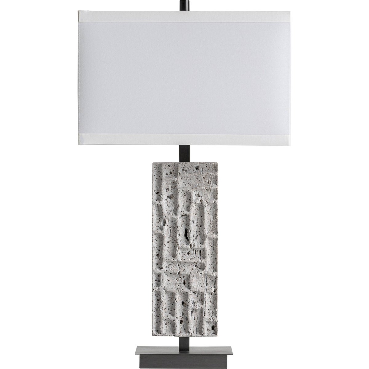 Lampe à poser en marbre gris, noir et crème, RECOLLECTION