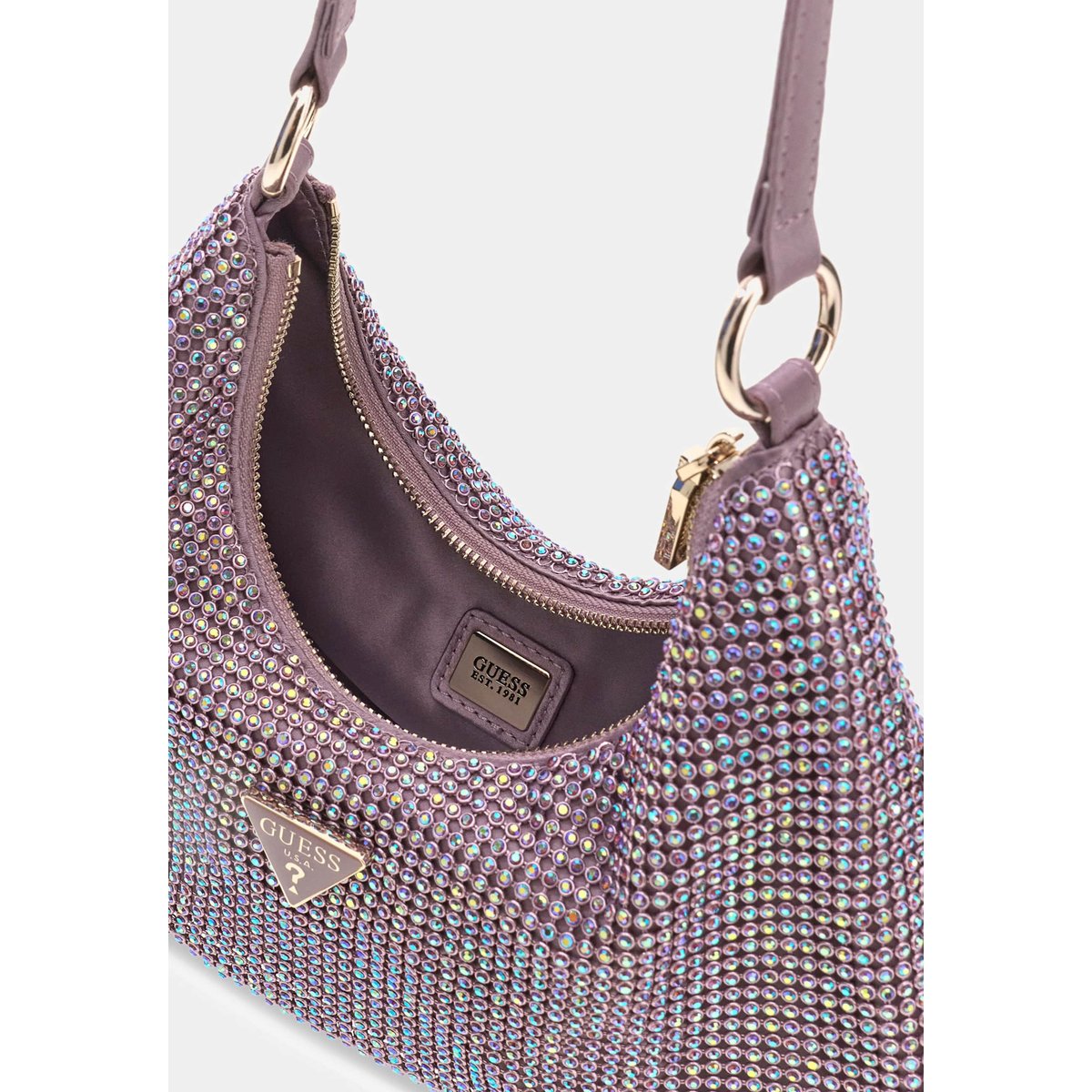 Sac À Épaule Wristlet Jewels violet, GUESS