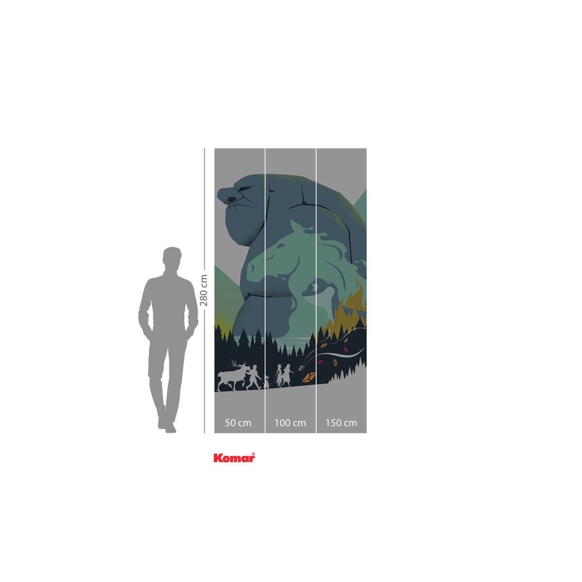 Papier peint Komar - Frozen Adventure - 150 x 280 cm bleu, HEXOA