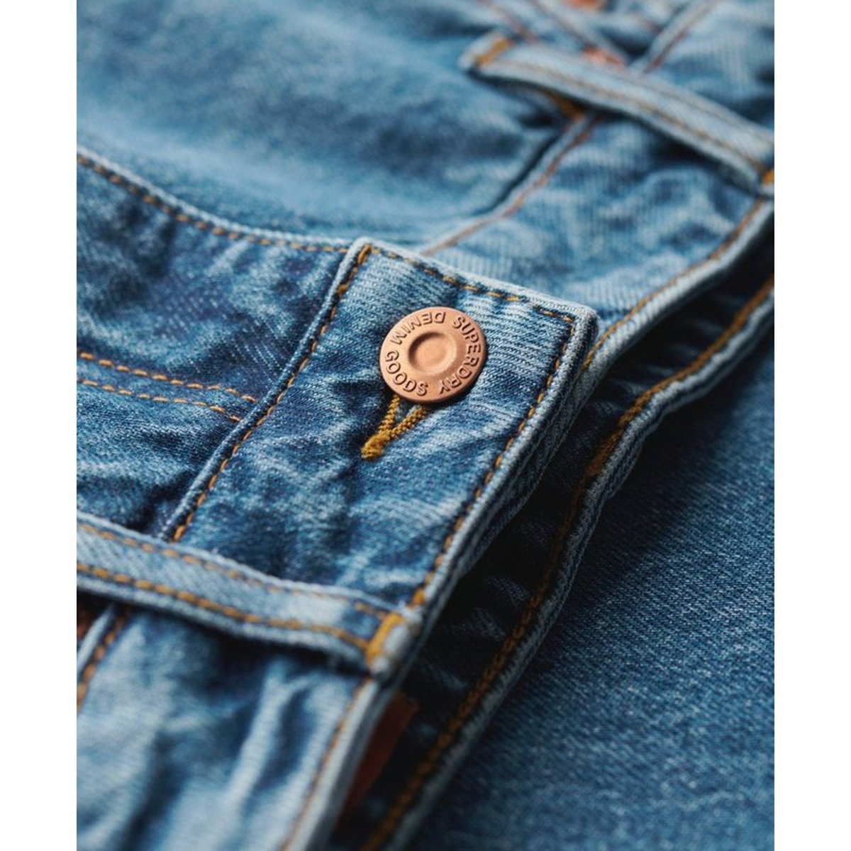 Jean large évasé à bords francs bleu vintage wheeler, SUPERDRY