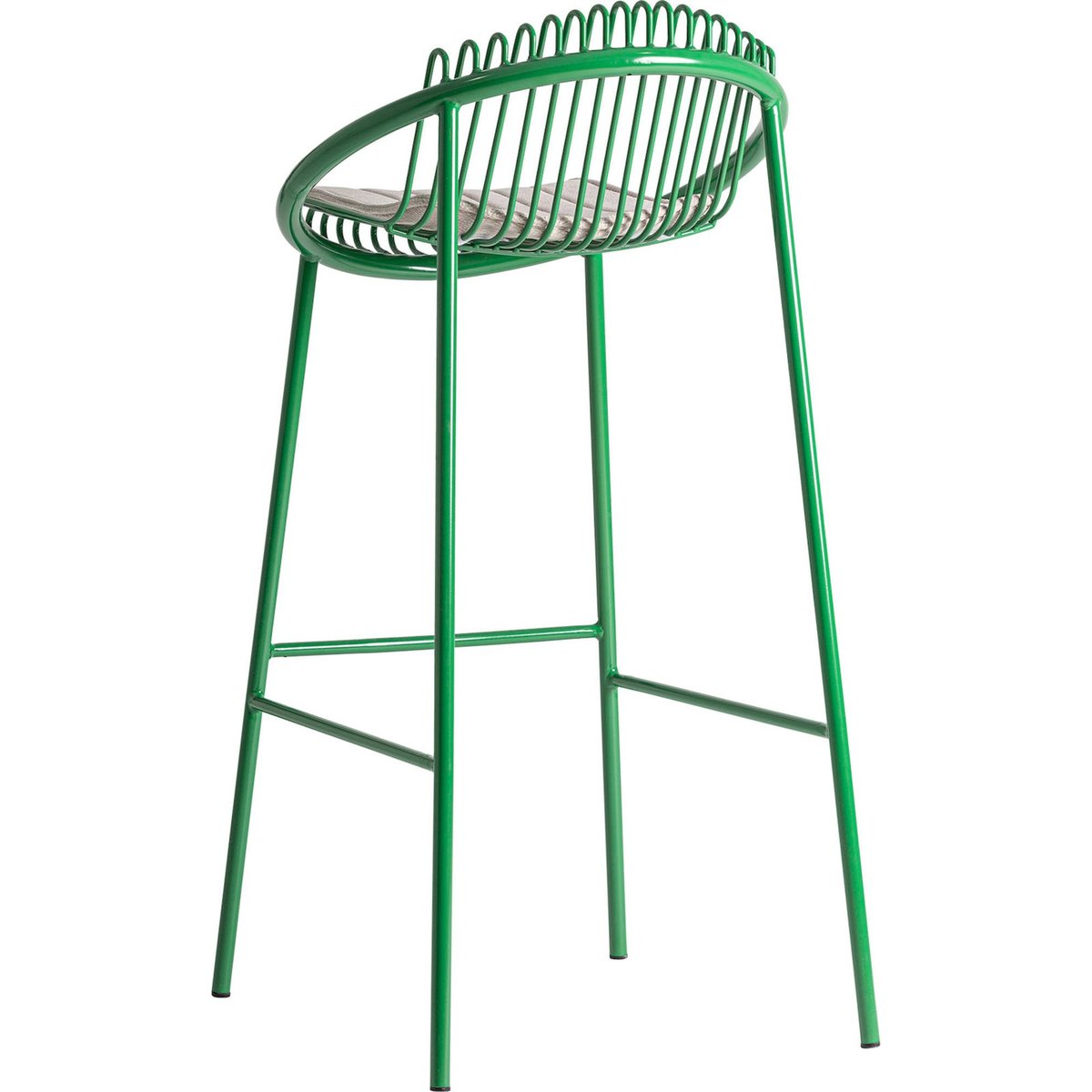 Tabouret de bar contemporain en métal vert et gris, RECOLLECTION