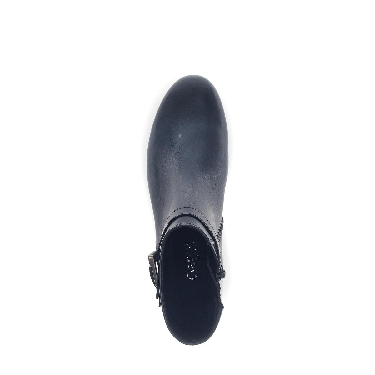Bottines en cuir lisse à talon décroché bleu lisse, GABOR