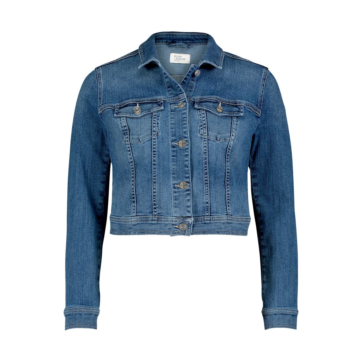 Veste en jean à effet délavé bleu, VERA MONT