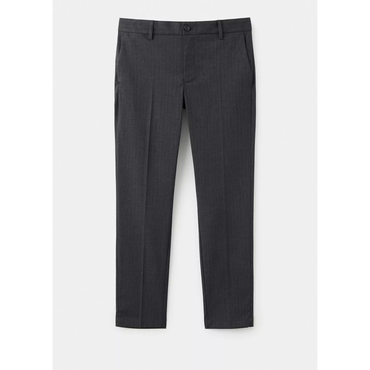 Pantalon Bologna cropped slim-fit gris chiné foncé, MANGO MAN