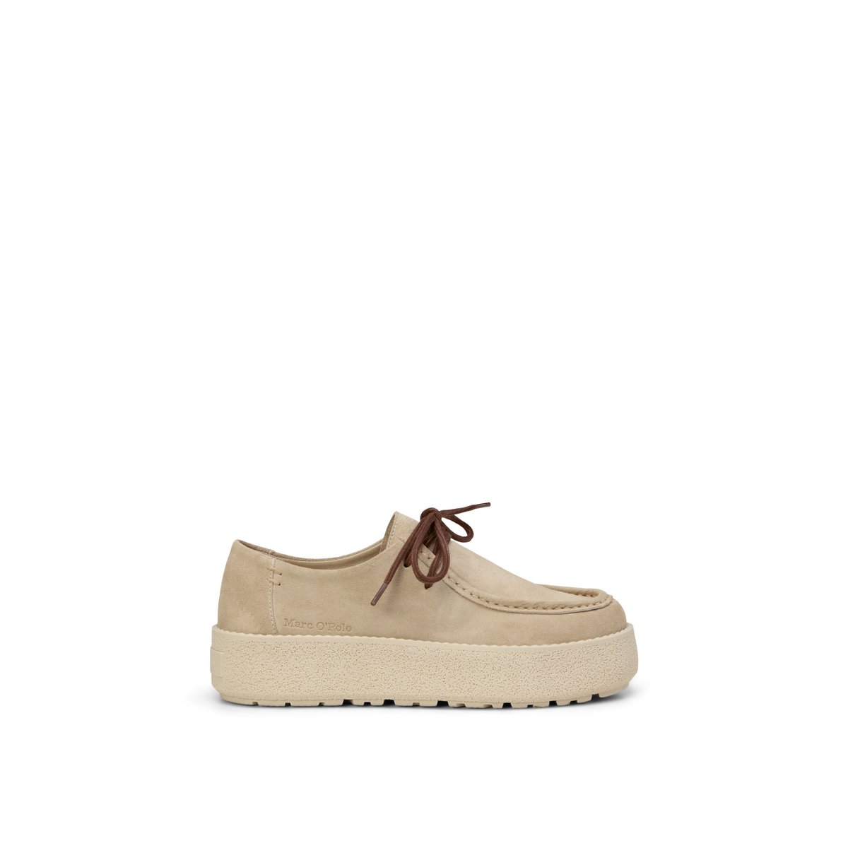 Lacets modèle Pia en cuir velours doux beige, MARC O'POLO